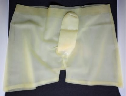 Mens Latex Rubber Sheath Pants Shorts Clear Translucent - Image 6