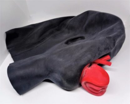 Mens Full Face Black Latex Rubber Zip Tongue Hood Two Thicknesses - Image 4