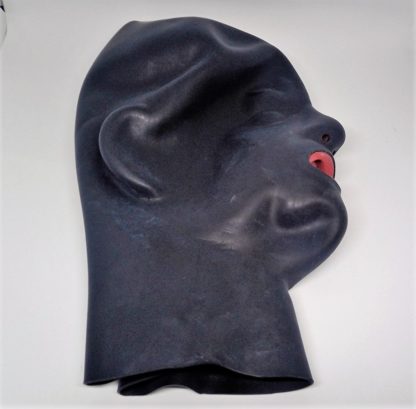 Mens Full Face Black Latex Rubber Zip Tongue Hood Two Thicknesses - Image 6