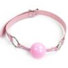 Soft Rubber Pink Faux Leather 40mm Silicon Rubber Ball Gag