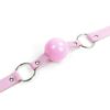 Soft Rubber Pink Faux Leather 40mm Silicon Rubber Ball Gag - Image 2