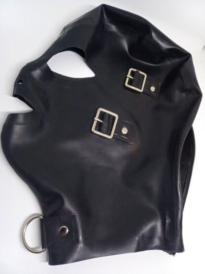 Latex Rubber Hood Full Enclosure Set With Eyeshade Cover - 2x Mouth Cover/Gag - Image 3