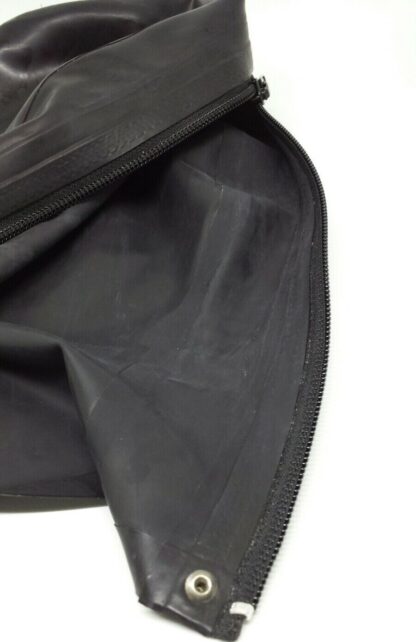 Black Latex Rubber Gummi Hood Head Face Mask Open Eyes Zipper Back Nose Holes - Image 5