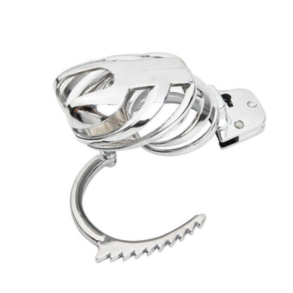 Steel Male Chastity Device Cock Cage Penis Cage Adjustable Locking Cuff Ring - Image 5