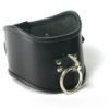 Black Faux Leather Classic Posture Bondage Locking Neck Collar Single Buckle - Image 2