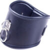 Black Faux Leather Classic Posture Bondage Locking Neck Collar Single Buckle - Image 3