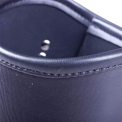 Black Faux Leather Classic Posture Bondage Locking Neck Collar Single Buckle - Image 6