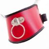 Red/Black Faux Leather Classic Posture Bondage Neck Collar