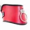 Red/Black Faux Leather Classic Posture Bondage Neck Collar - Image 5