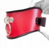 Red/Black Faux Leather Classic Posture Bondage Neck Collar - Image 6