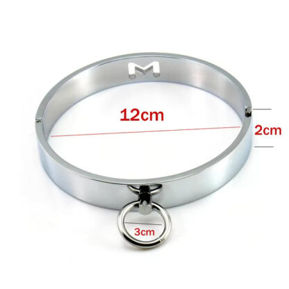 Steel Bondage Collar Metal Restraint BDSM Neck Slave Collar Two Sizes - Image 5