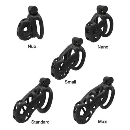 Resin Male Chastity Device Cobra Cock Cage Penis Sleeve With 4 Rings