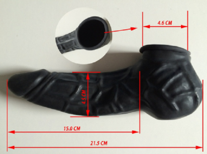 Mens Latex Penis Sleeve Condom Cock Ball Sheath Two Sizes 5 Colours - Image 7