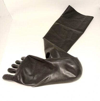 Long 40cm Black Latex Rubber Toe Socks Seamless Latex Socks Rubber - Image 4