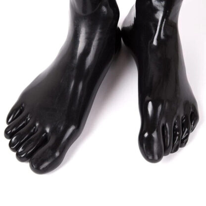 Short 15cm Black Latex Rubber Toe Socks Seamless Latex Socks Rubber - Image 2