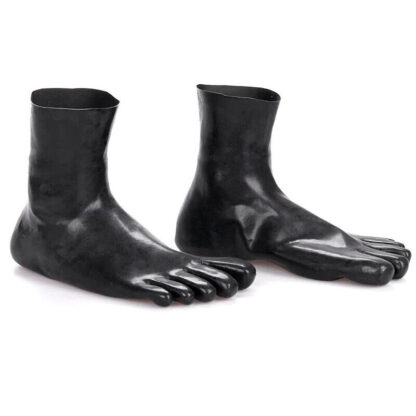 Short 15cm Black Latex Rubber Toe Socks Seamless Latex Socks Rubber