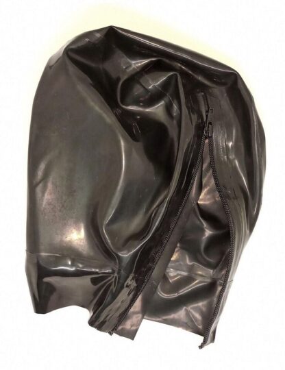 Black Latex Rubber Vagina Hood Mask Zipper Back Natural Rubber - Image 7