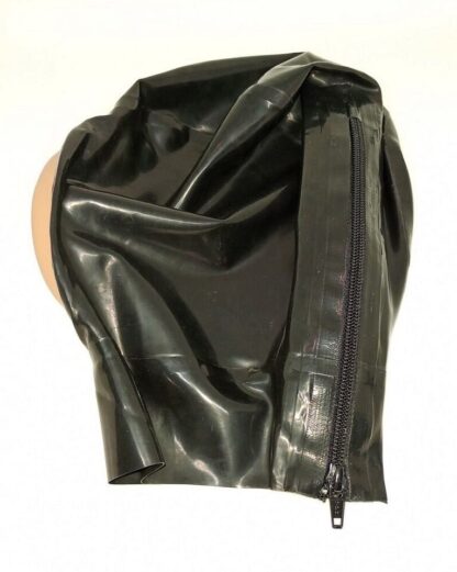 Black Latex Rubber Vagina Hood Mask Zipper Back Natural Rubber - Image 8