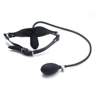 Inflatable Faux Leather Bondage BDSM Plug Gag Mouth Inflation Pump Gag